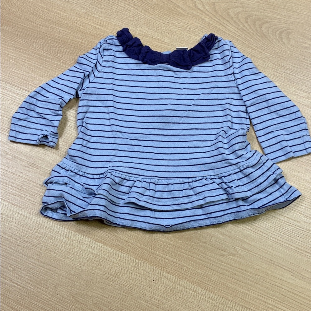 Janie and Jack Light Blue Striped Little Girl’s 3T Top